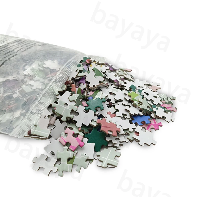 Manufacturer Wholesale High Quality Custom Printing Different Design 500 Pieces Adult Grey Cardboard Puzzle Board Material