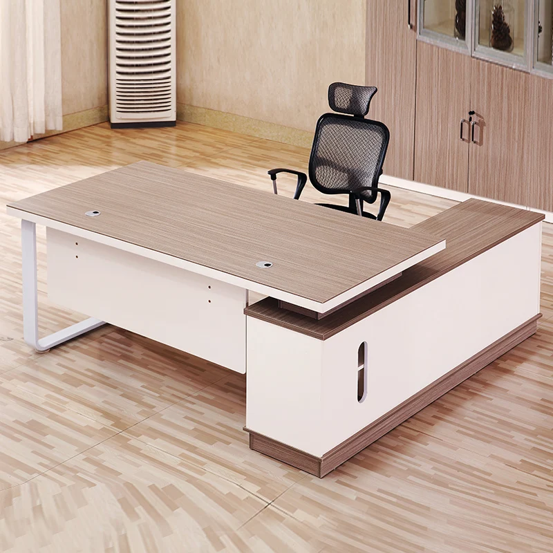 Практичная мебель Исполнительный современный офисный стол L образный компьютерный