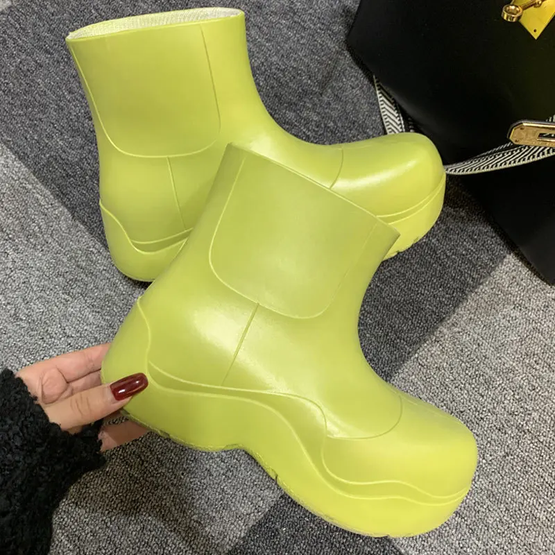 Fashionable ins thick soled rain boots EVA material lightweight anti-skid outdoor waterproof rain boots in rainy season