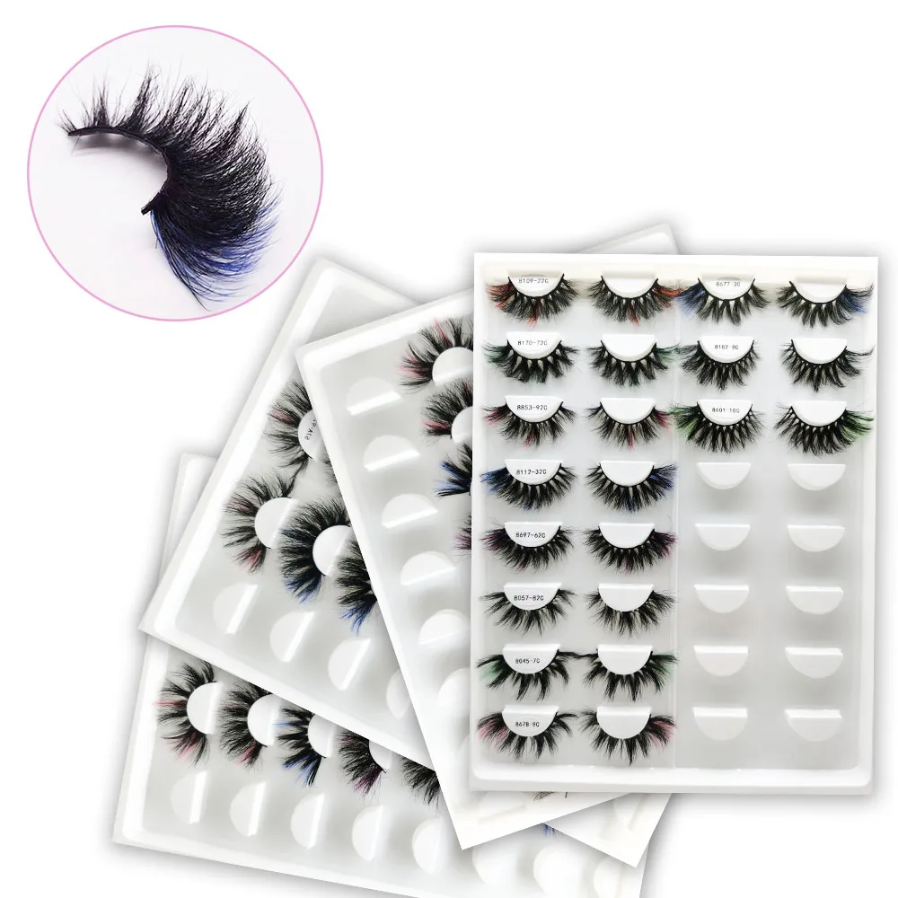 Brown Luxurious Soft Iconic Unforgettable Eye Make-up Vendor Lash box Paired with Colorful Mink Liked Eyelashes Ready-to-ship