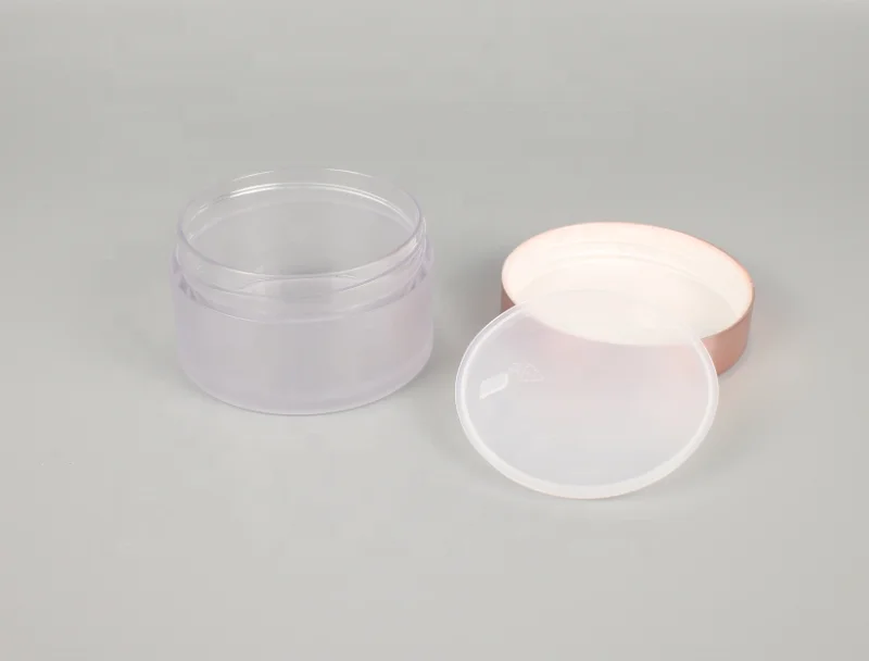 Luxury Sweet Plastic Cosmetic Jar PET Frosted Jar With Rose Gold Cap 0.5oz/1oz/2oz/3oz 4oz 8oz Lip Scrub Container With Lid