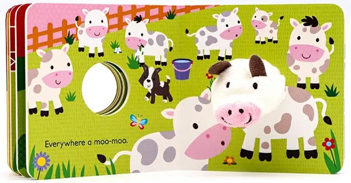 English classic nursery rhyme finger puppet book parent-child interactive cardboard book