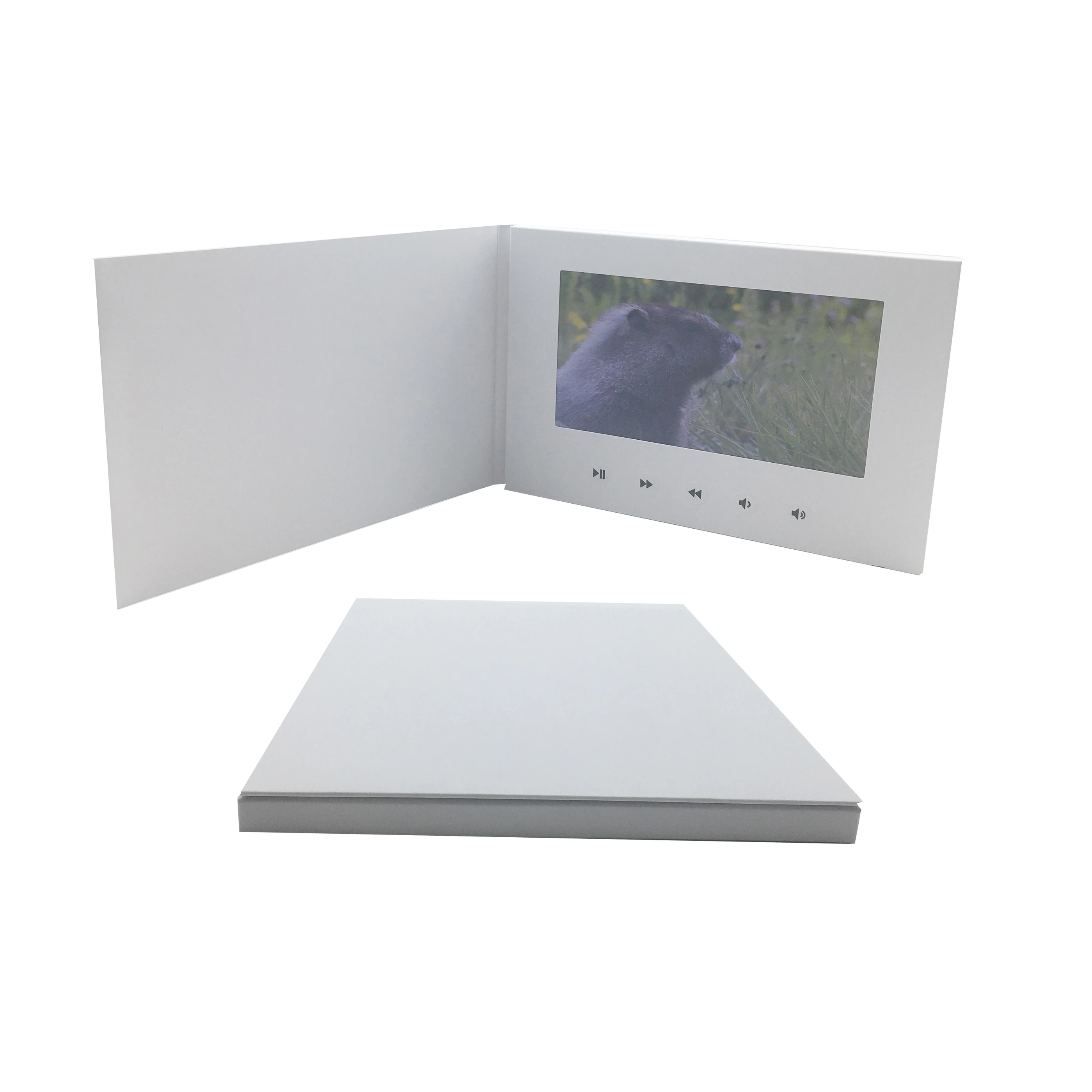 Hot fast delivery soft cover  lcd video brochure booklet, best sell video book, factory video screen greeting cards