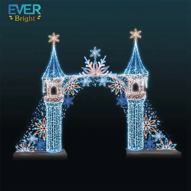 Festival holiday decoration 3m height ip65 waterproof tunnel 3d motif light