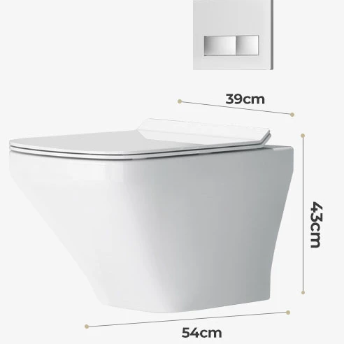 Red Smart Commode Wc Toilets Set Ceramic Water Closet Wall Hung Intelligent Toilet Bowl