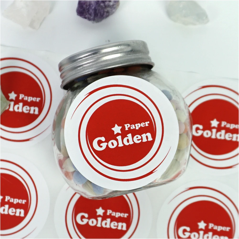 Custom glossy matte texture embossed logo design jewelry gift box seal sticker