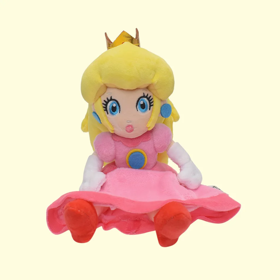 XUX 25cm Super Mario Princess Plush Doll Stuffed Figure Cartoon Pink  Yellow Daisy Blue Princess Wholesale