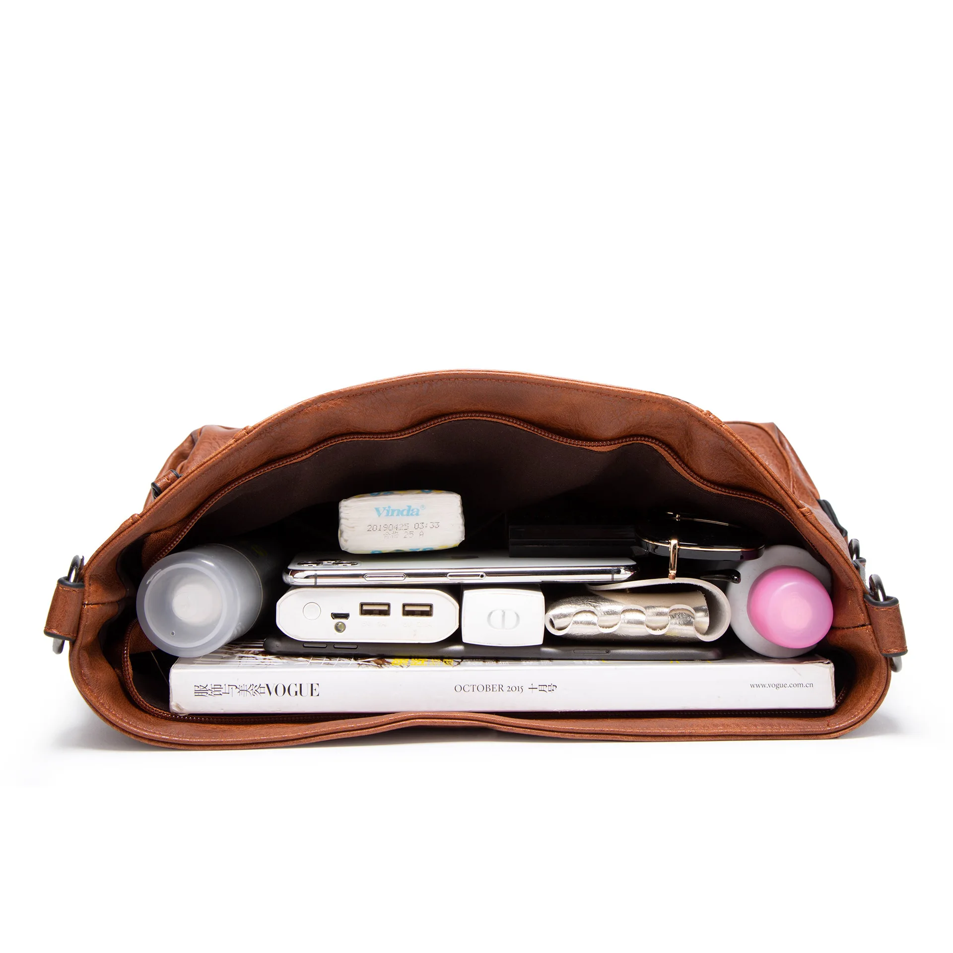 EG085 New high quality pu shoulder bag trendy ladies brown handbags for women