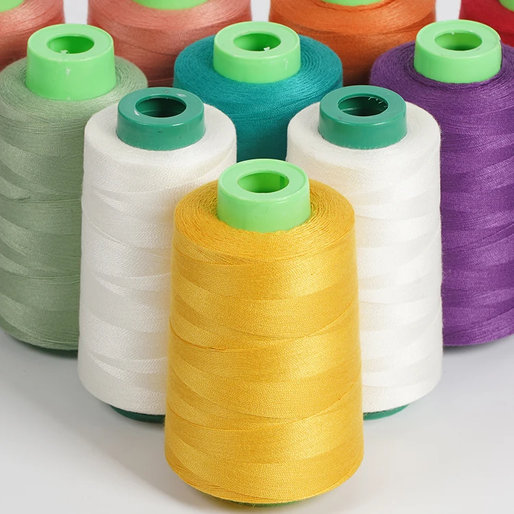 Оптовая продажа ткацкая швейная нить 40/2 5000yds 100% полиэфирная для швейных