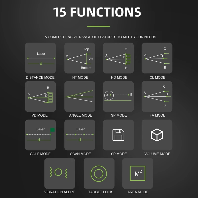 Golf Long distance finder watch for Hunt monocular with laser range finder rangefinders with Big side screen