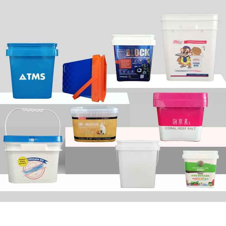 Recyclable plastic square 1l 2l 3l 5l 10l bucket with lid of laundry detergent wholesale food grade square Pail For Packaging