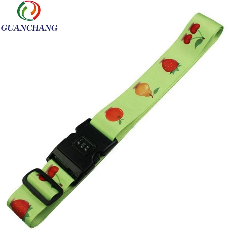 Polyester Travel Luggage Strap Adjustable Suitcase Packing Belt Tsa 3 Digital Lock, Release Buckle or on Your Need GC-15060603