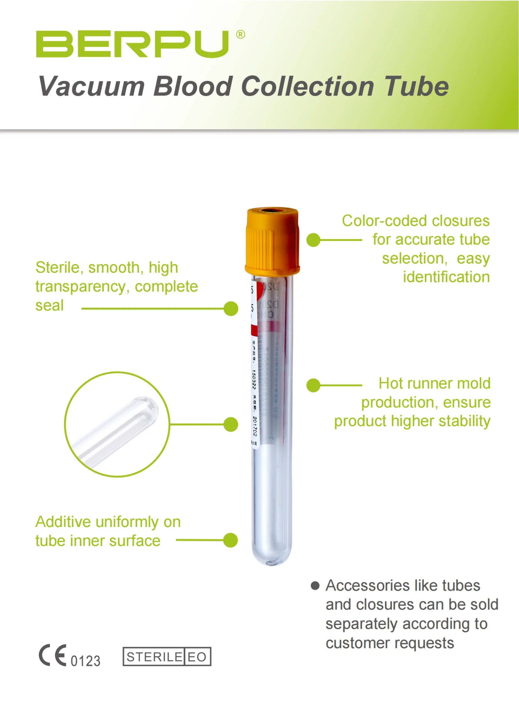 High quality factory wholesale sterile disposable 2ml 5ml 8ml vacuum blood collection tube blood collection needle and set