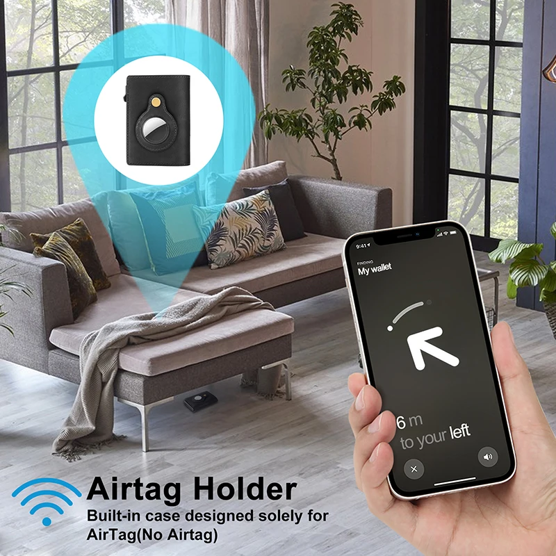Новый Rfid всплывающий минималистичный Алюминиевый металлический бумажник из ПУ кожи визитная карточка воздушная бирка складной с зеркалом