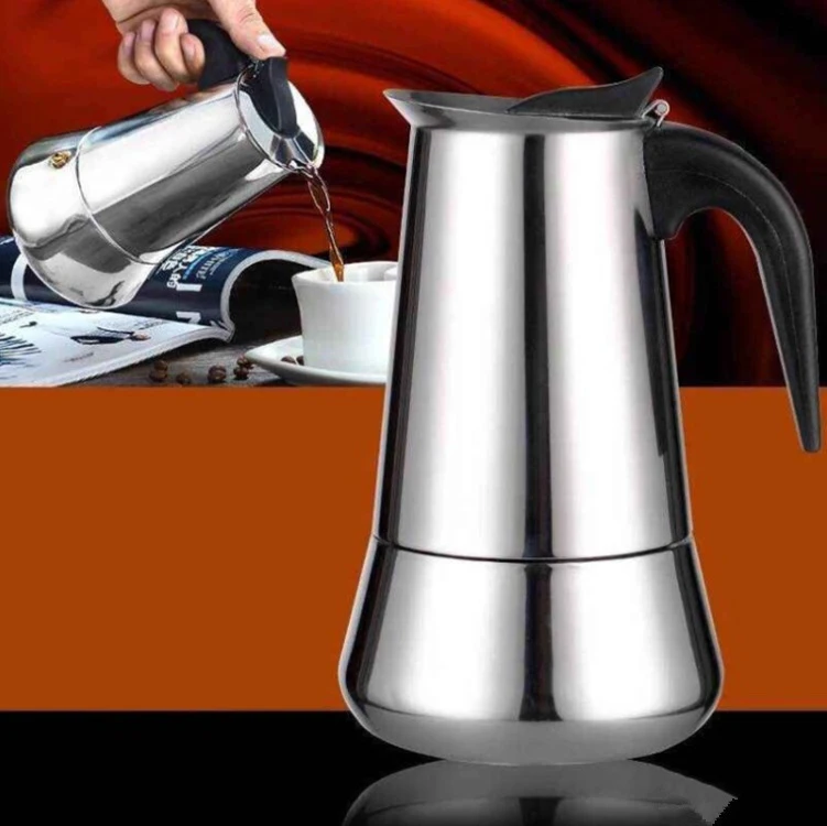 240ml 6cup Classic Italian coffee maker Stainless Steel Moka pot Induction Stovetop Espresso Maker