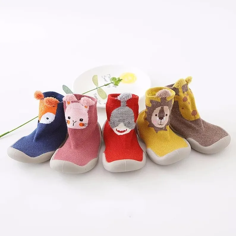 2023 New baby shoe socks with rubber sole infant baby kids sole shoe socks with rubber soles baby sock shoe with rubber W8241