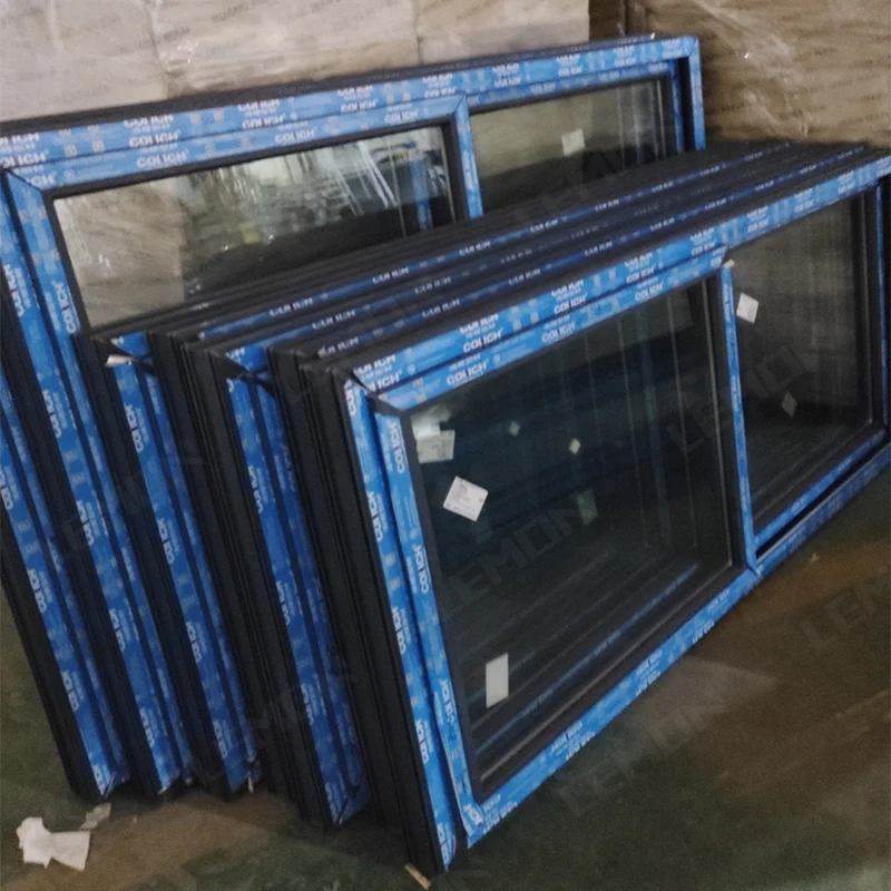 Custom upvc windows frames double tempered glass and hot insulation soundproof upvc sliding windows