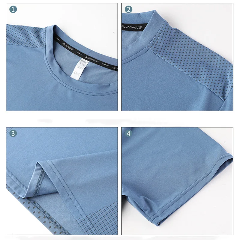 85% Nylon 15% Spandex Mens Top Quality Moisture Wicking Quick Dry Active Athletic Performance Gym T-shirt