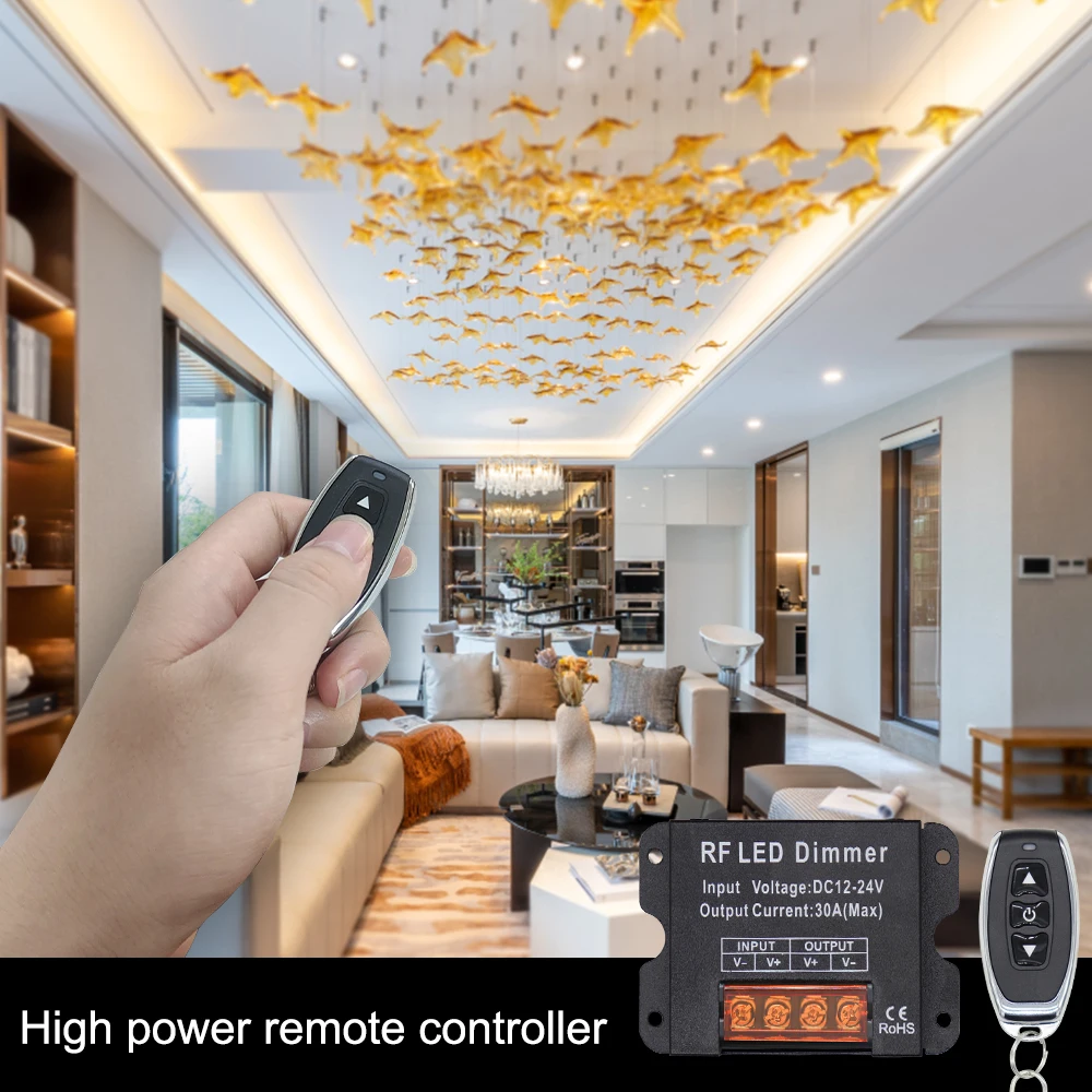 12V 24V LED Dimmer Remote Controller for LED Strip Light Dimming Knob Switch Voltage Regulator 30A 360W High Power Lamp Dimmers