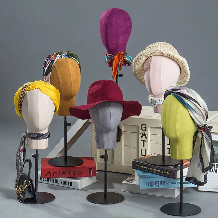 XINJI Wholesale Fabric Manikin Head Hat Scarf Display Form Mannequin Heads Models