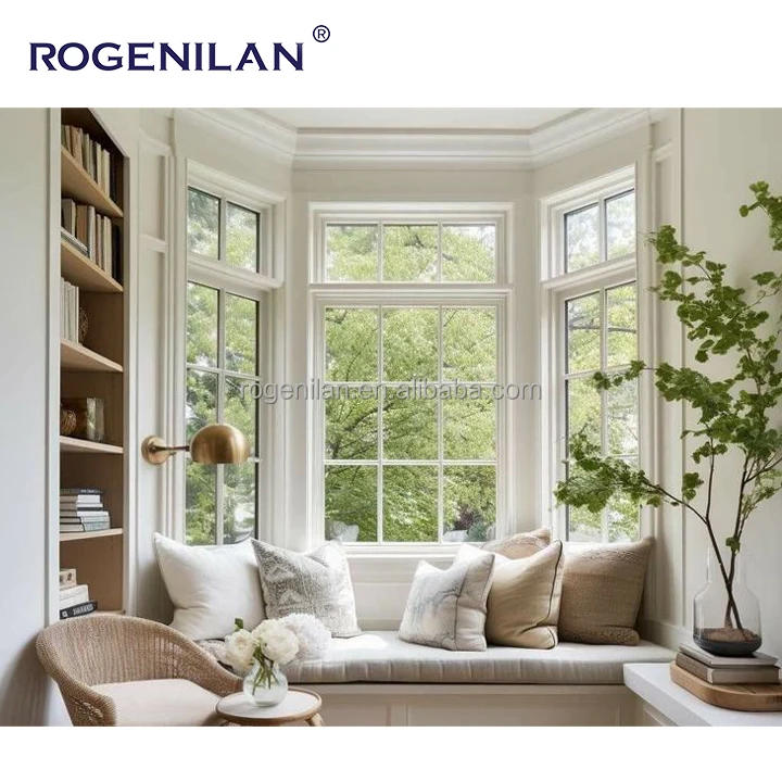 High-quality aluminium alloy window sills Large French double-glazed insulated balcony bay and bow windows