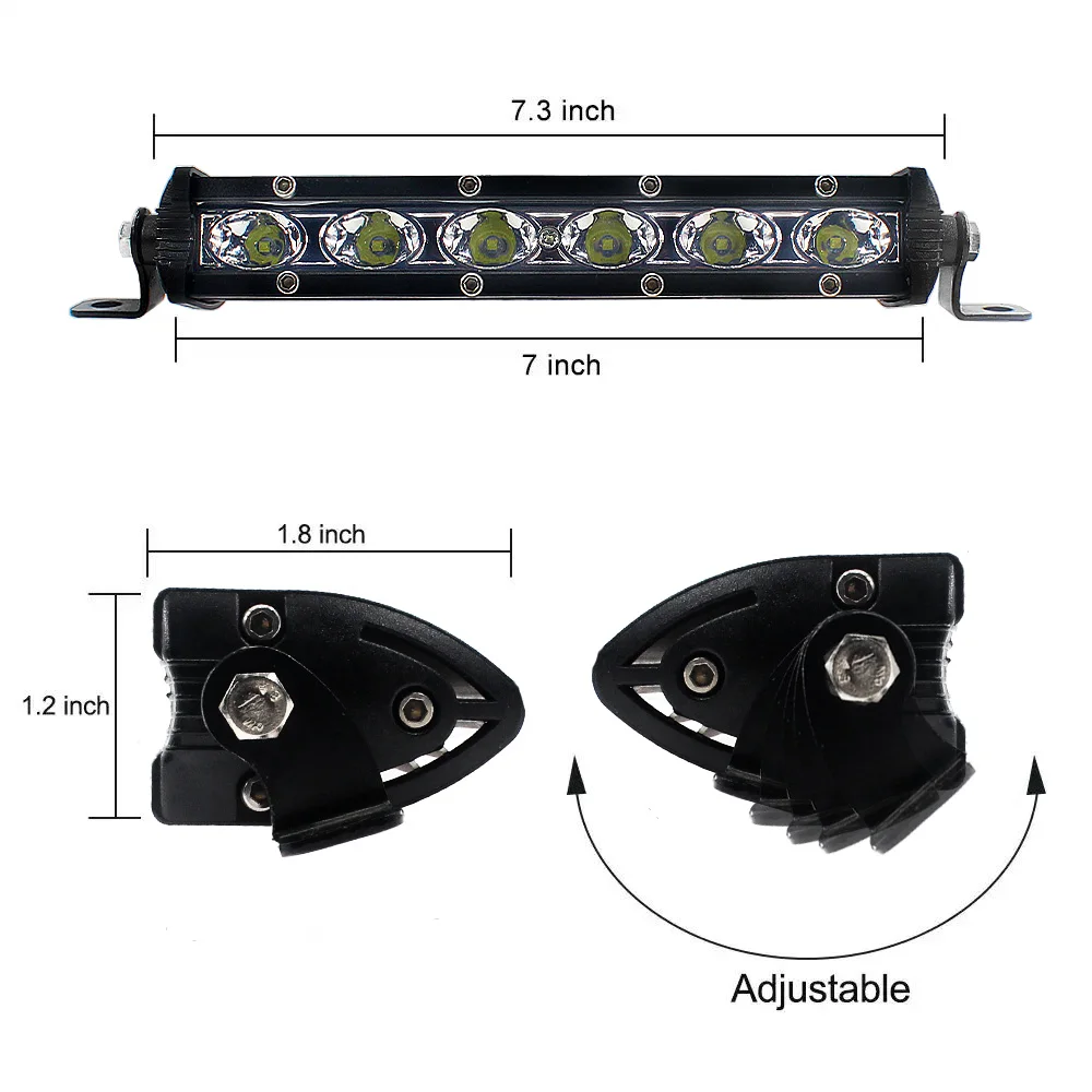 Super Bright DRL Single Row 4X4 LED Light Bar Headlight Lamp For 4WD Offroad Vehicle Truck SUV ATV SUV UTV Jeep