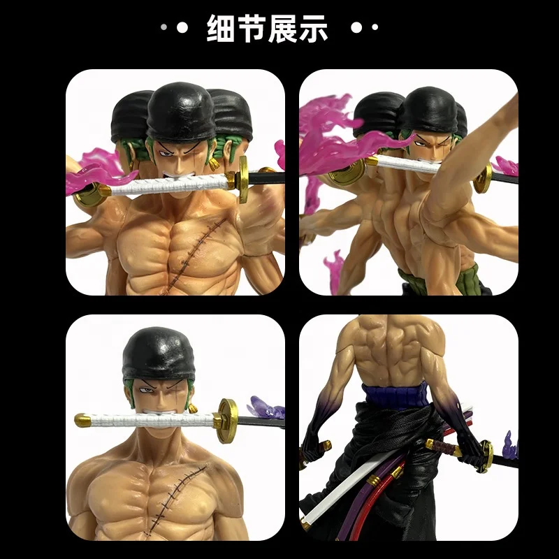 Anime One Pieced Zoro Figures GK Roronoa Zoro Action Figures Nine Knives Flow Shura Anime PVC Model Periphery Collection Toys