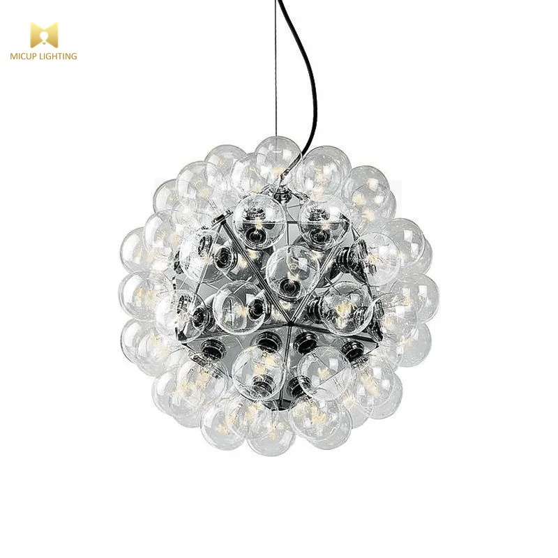 Simple New Design Italian Ceiling Pendant Light Transparent Bubble Chandelier for Living Room Lobby Hotel Decoration
