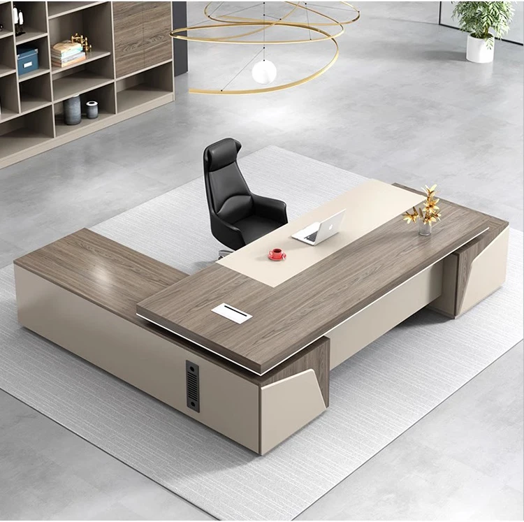 Laminate plywood executive modern office set L shape office desk and chair set