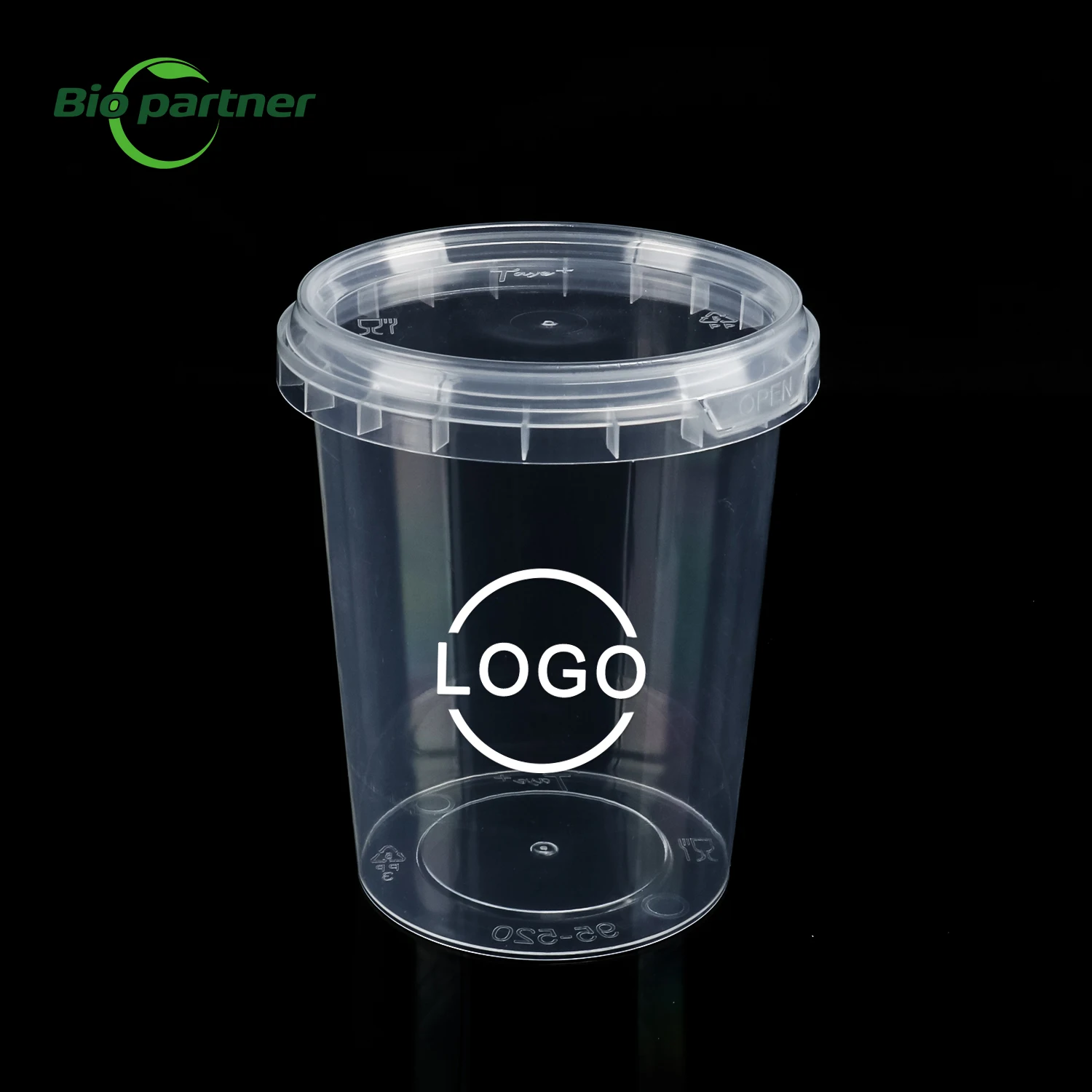 Custom Clear Plastic Jar PP Microwavable Safe Soup Bowl 8/12/16/24/32oz Disposable Food Tub Tamper Proof Deli Container With Lid