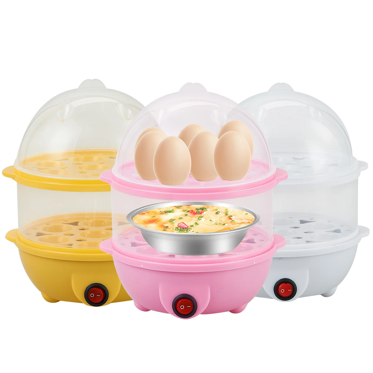 
220V 110V 7 egg capacity double layer automatic dash rapid steamer electric egg boiler cooker 