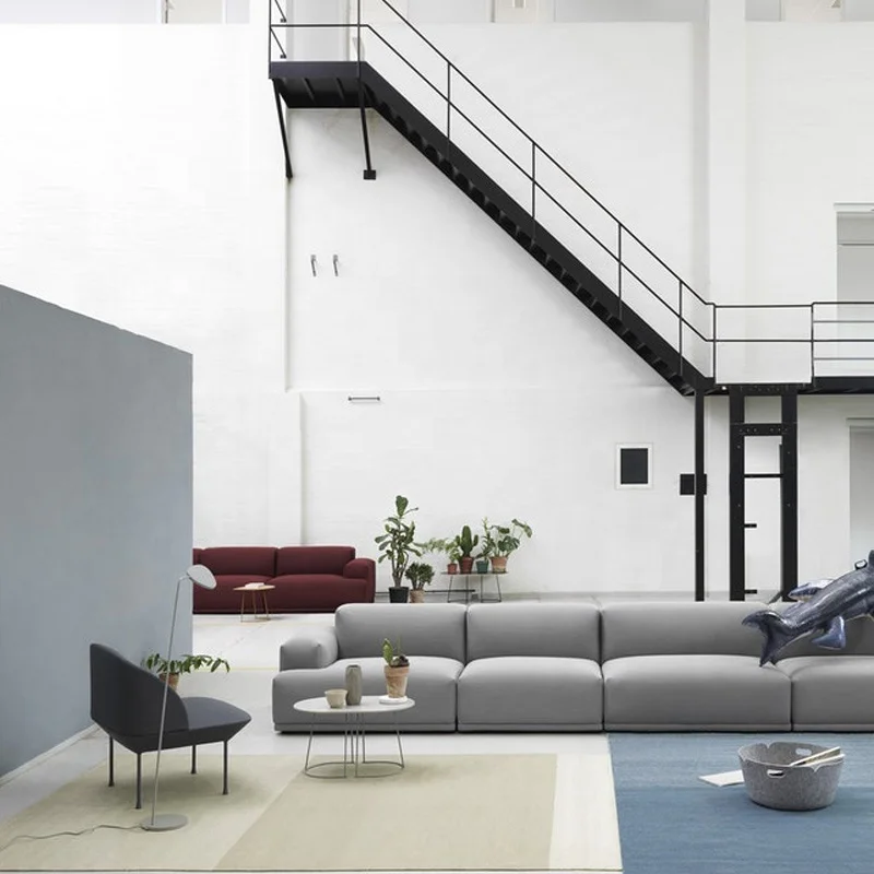 Hot Sales Modern Design L Shape Modular Sofa Gray Sectional Sofa Connector Sofa Set