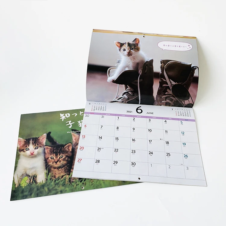 Advertising promotional gifts planner offset printing saddle stitch 2024 custom wall calendar printing