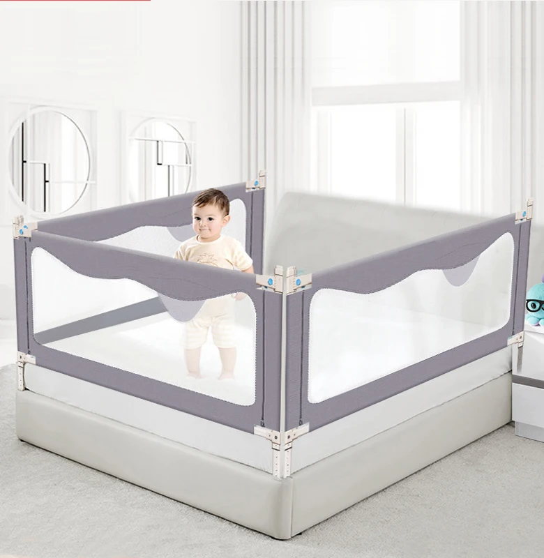 8 Grade Adjustable Delux Cationic Fabric Infant Baby bedrail Fence 90CM Height Bedrail bayi Bed rail guard for baby safety