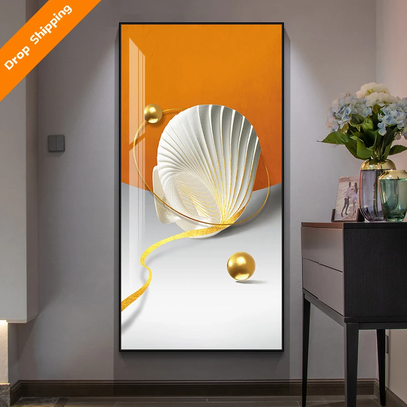 Luxury nordic color feather abstract wall art picture and poster print canvas painting living room home decoration 2021