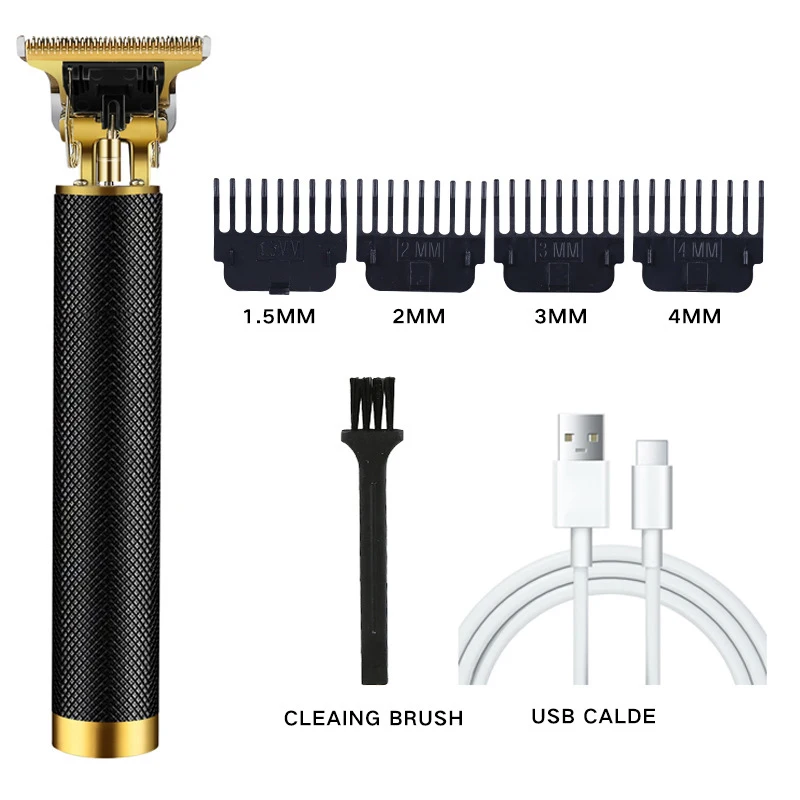 Electric professional hair clipper Rechargeable combing set Close cutting T-blade trimmer for men 1.5/2/3/4 mm hair clippers