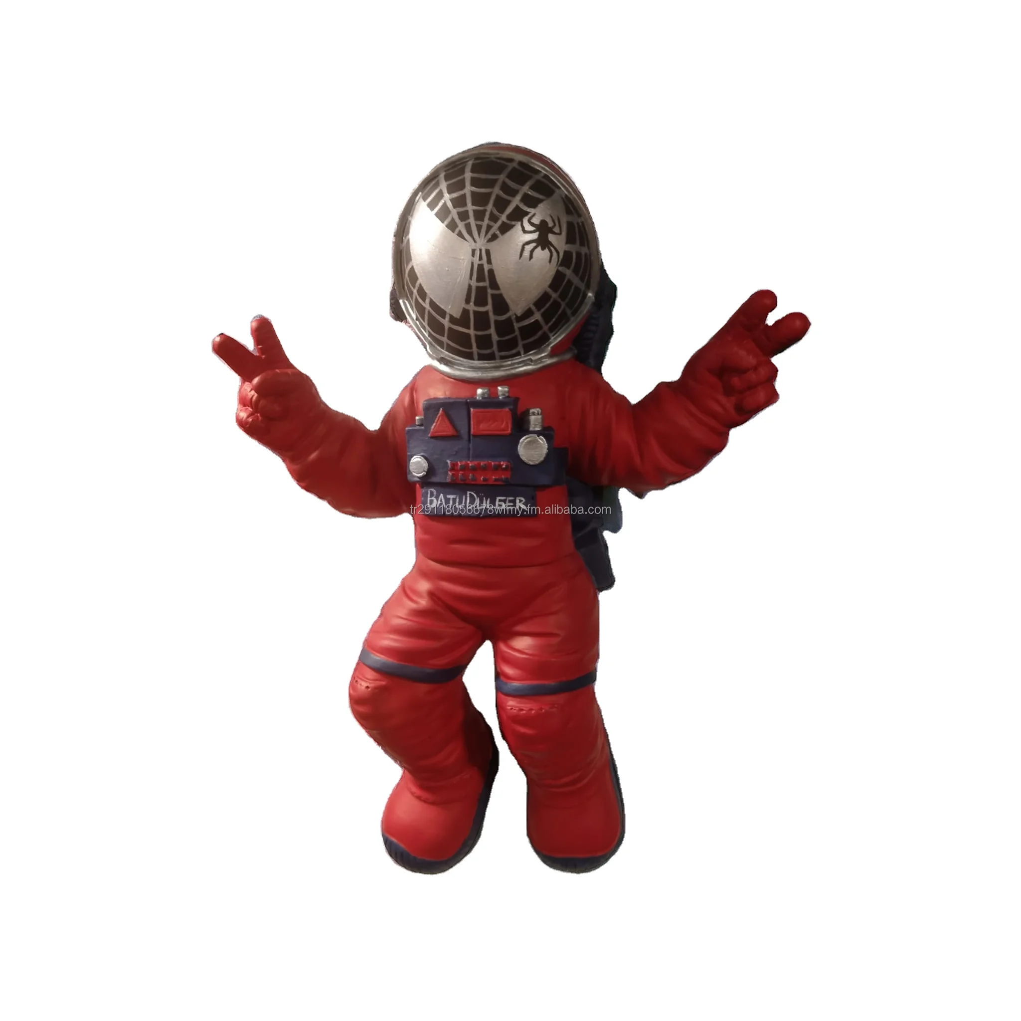 Astronaut Statue with Spiderman Design Wall Decoration