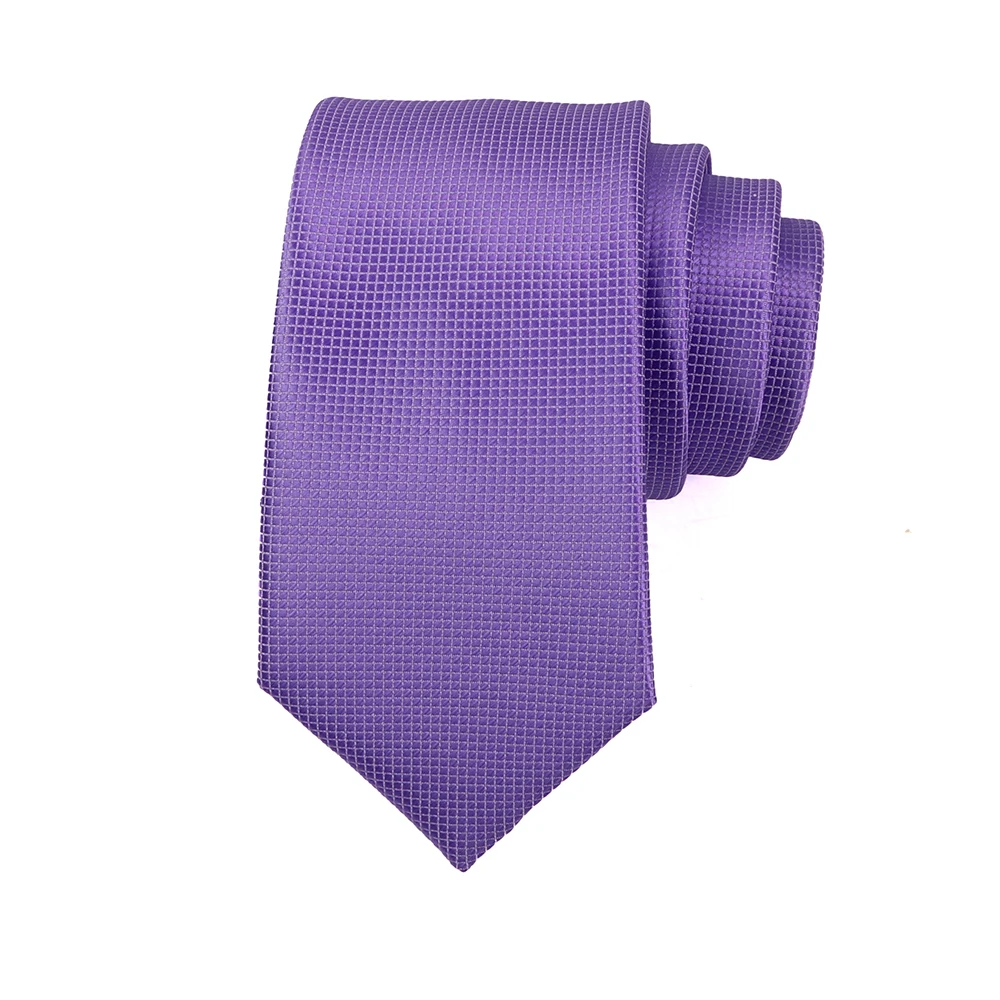 7cm Mens Business Tie Fashion Classic Skinny Fine Grid Necktie Wine Red Blue Pink Champagne Suit Cravat Wedding Party Accessory