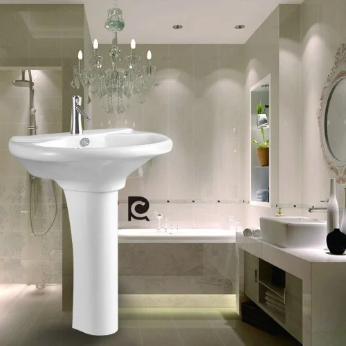 sanitary ware  bathroom wash basin Round Pedestal Wash Basin Hotel ceramic basin
