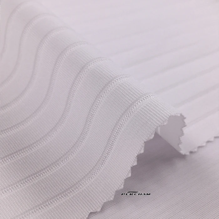 Breathable mesh polyester spandex stripe jacquard fabric available sublimation printing arm sleeve panel cycling jersey fabric
