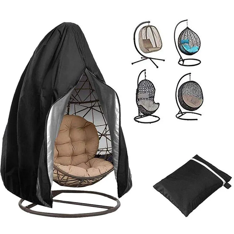 Oxford cloth outdoor swing cover courtyard waterproof eggshell hanging chair cover with zipper