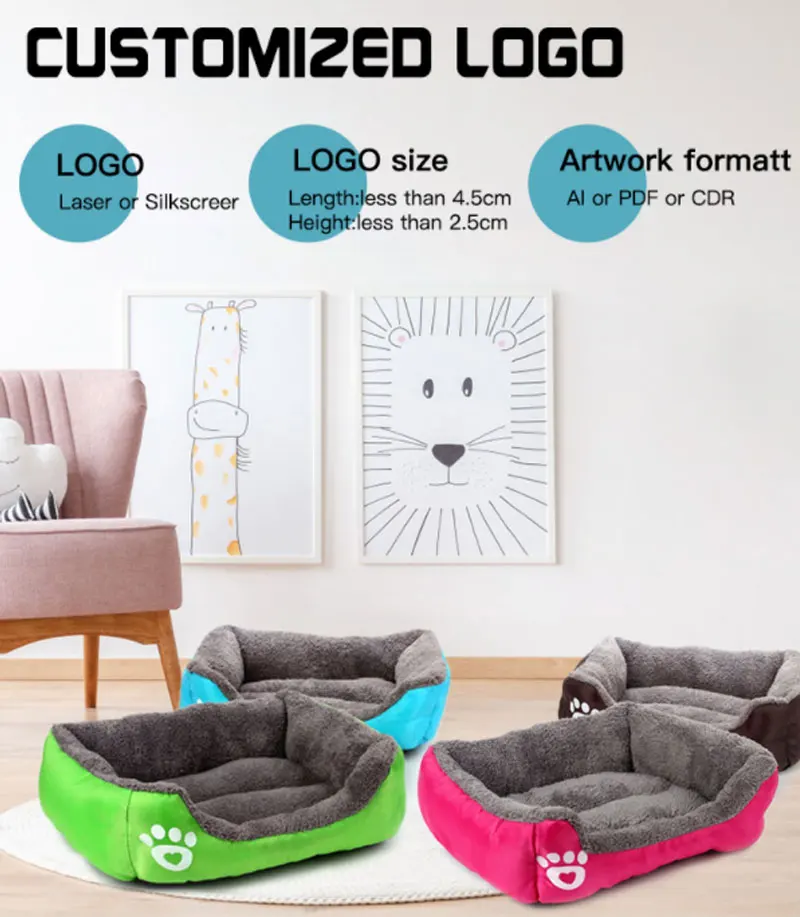 2022 OEM ODM Eco Friendly Portable Cute Plush Half Cozy Fluffy Shape Cats Bed Pet Bed