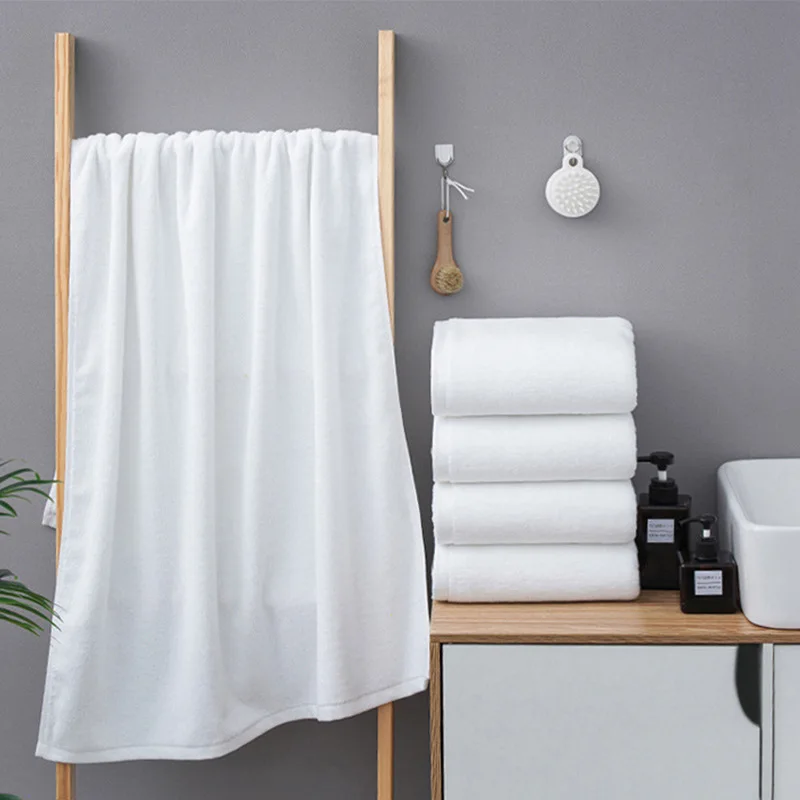 Wholesale Hotel Bath Towel Set GSM400-600 Wash Towel 100% Cotton Luxury White Jacquard Bath Towel Sets with Logo Embroidery