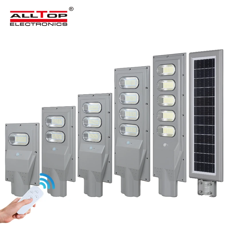 ALLTOP Ip65 Outdoor Waterproof 30w 60w 90w Induction Sensor Solar Panel LED Street Lamp