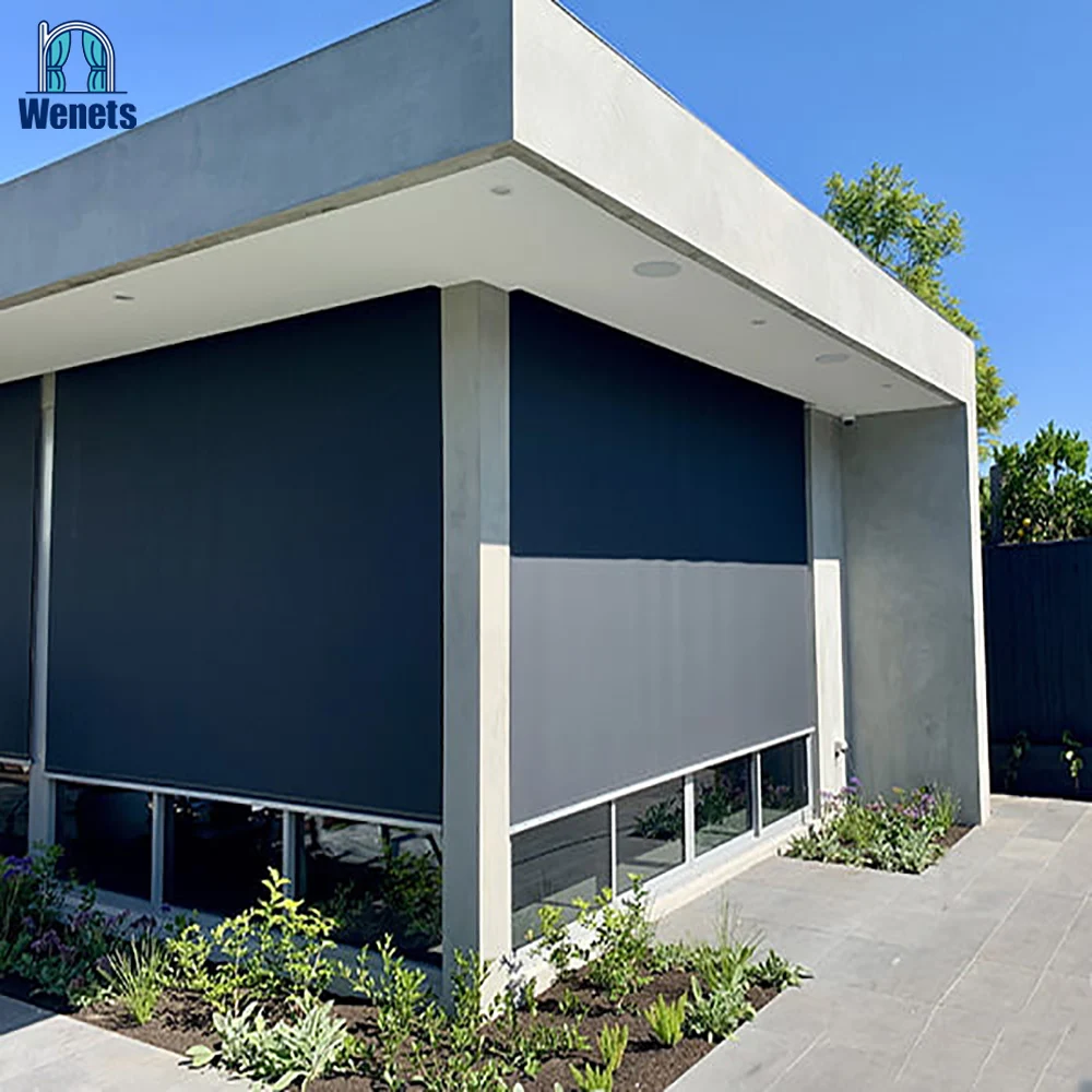 outdoor roller blind waterproof manual zip blind for balcony garden