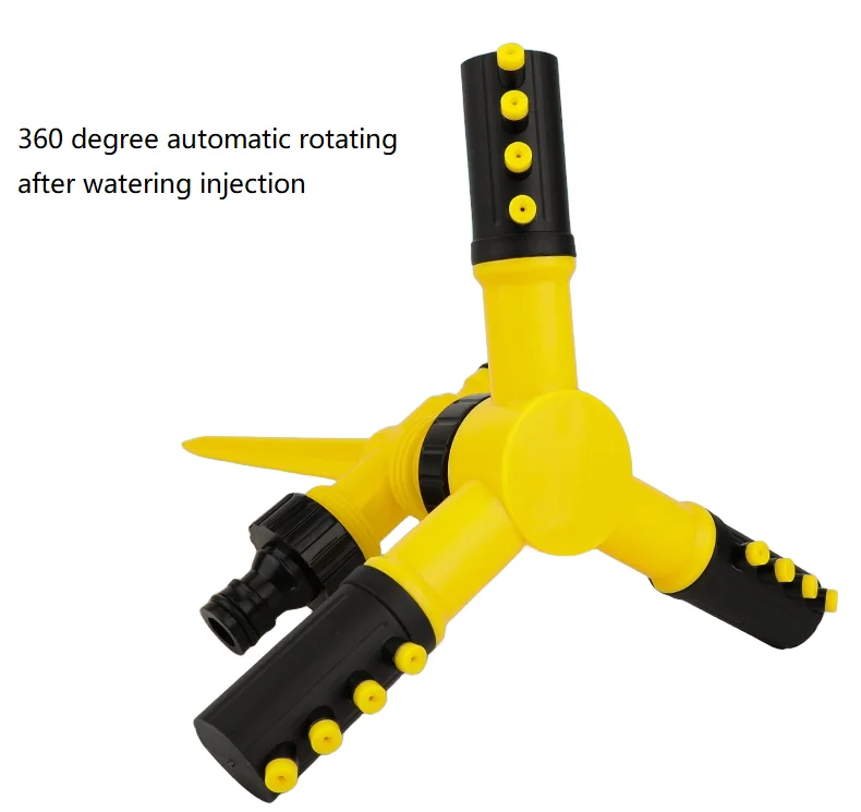 Plastic 360 Automatic Rotary Irrigation Sprinkler Garden Water Sprinkler With Stable Spike