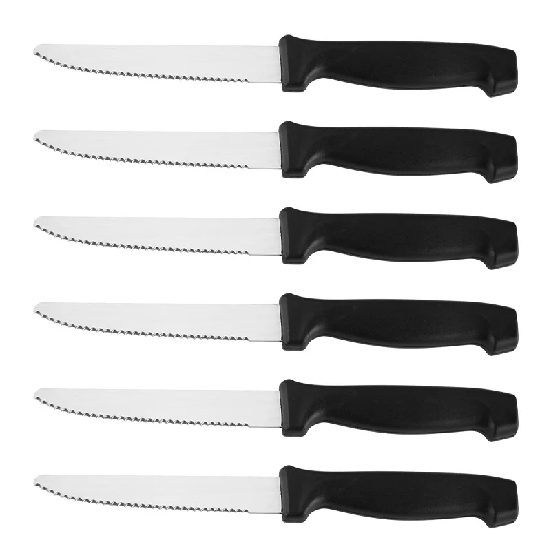 Factory Best Selling  4.5' Serrated Edge Blade Steak Table Knife Set for Cutting Beef Chicken Cutlet Vegetables