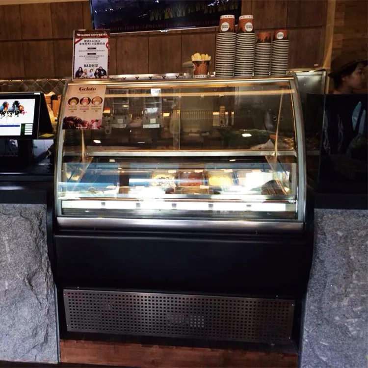 commercial retail ice cream showcase cabinet freezer display tray