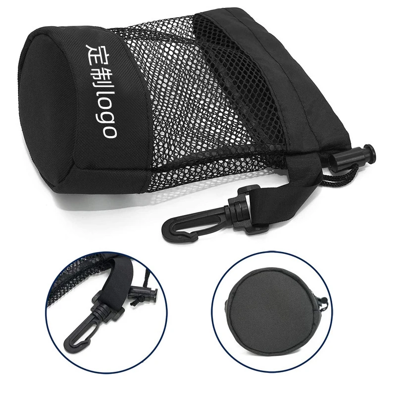 Custom Logo OEM Reusable Polyester Mesh Golf Ball Culb Travel Carry Pouch Stand Personalized Bag