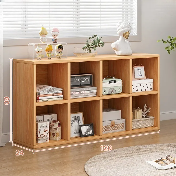 Bookshelf rack floor simple cabinet storage eight-grid cabinet living room multi-layer book storage reading low bookcase